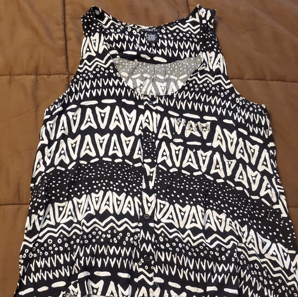 Black and white blouse